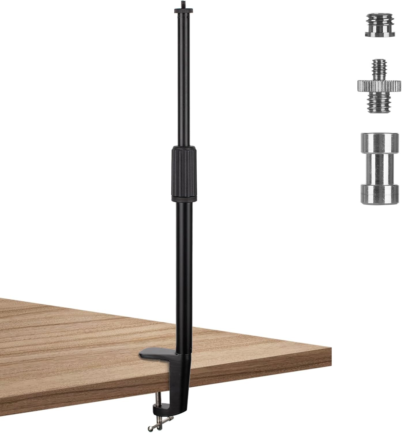 TARION - Desktop Light Stand 14–25" – Adjustable Steel Tabletop Mount with 1/4" 3/8" Screws and C-Clamp
