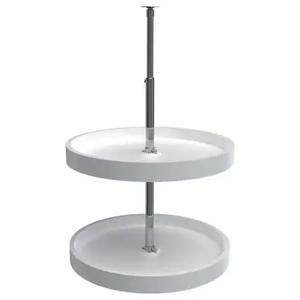 Front. Rev-A-Shelf - Rev-A-Shelf 20'' Lazy Susan Full-Circle Polymer 2-Shelf, White, 6012-20-11-52 - White.