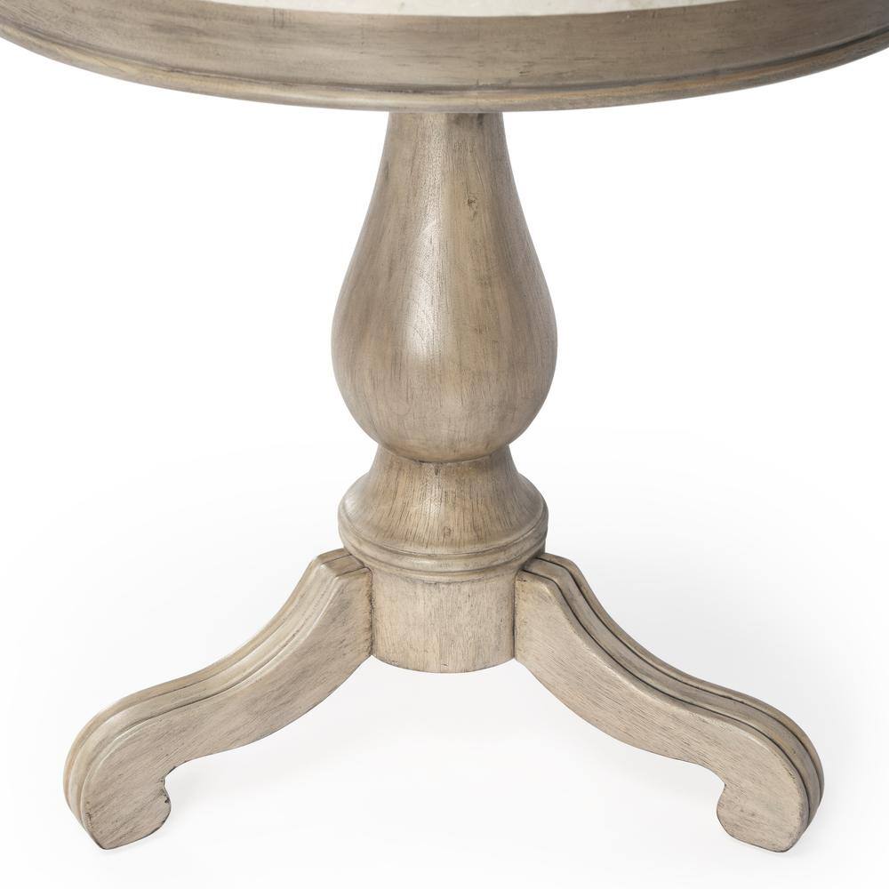 Alt View 7. Butler Specialty - Danielle Marble 24" Pedestal Side Table - Tan/Beige.