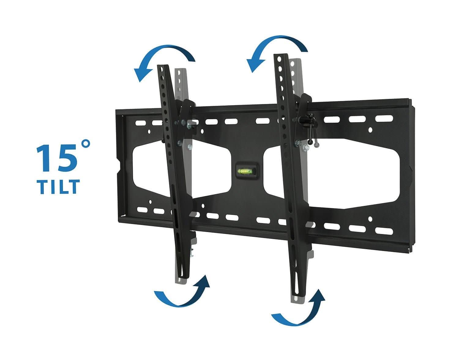 Alt View 2. Mount-It! - Tilting TV Wall Mount for 37"–65" TVs, Heavy-Duty Steel, Low Profile - Black.