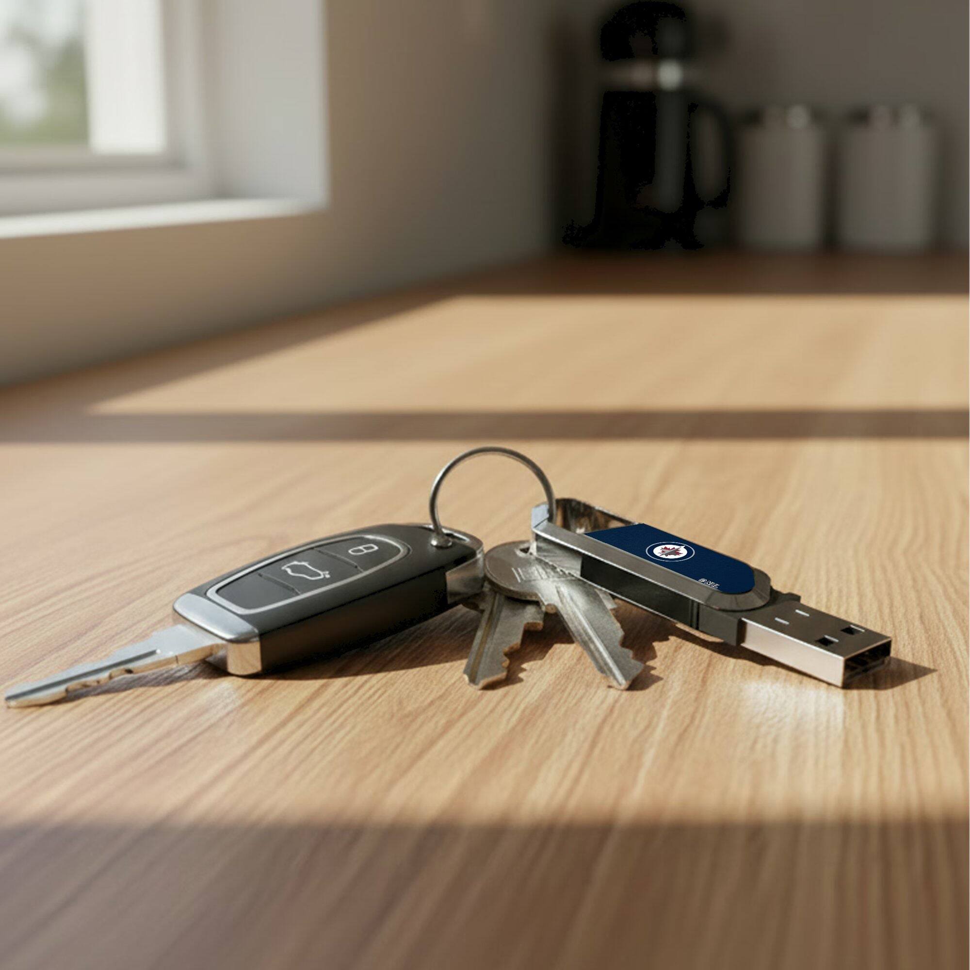 Alt View 3. Keyscaper - Winnipeg Jets 64GB Carabiner Clip USB Flash Drive - Multicolor.