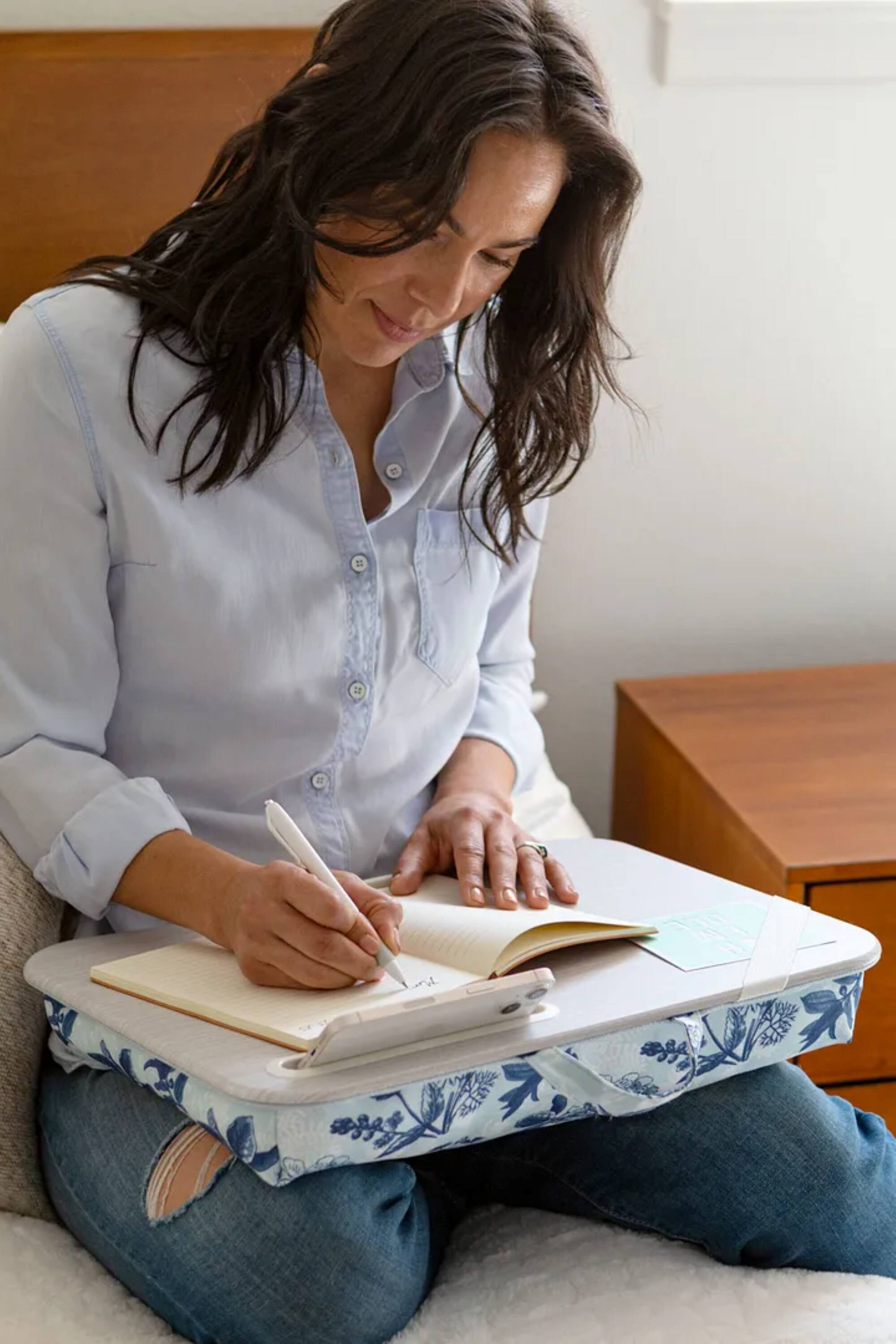 Alt View 15. LapGear - Designer Lap Desk for 15.6" Laptop - Blue Blossoms.