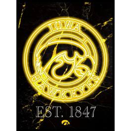 Fan Creations - Iowa Hawkeyes 12'' x 16'' Framed Circle Logo Print - Black