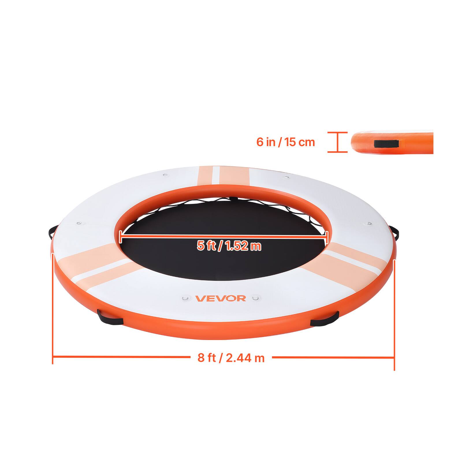 6 in / 15 cm  
5 ft / 1.52 m  
8 ft / 2.44 m  
VEVOR