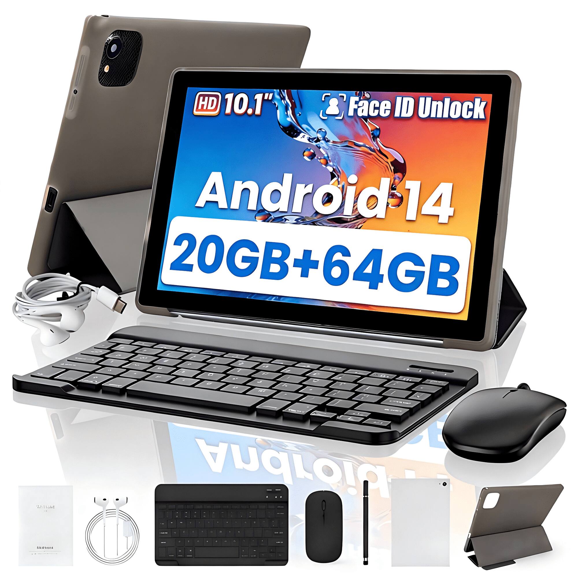 HD 10.1"  
Face ID Unlock  
Android 14  
20GB+64GB