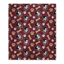 Pegasus - Florida State Seminoles 40" x 50" Lightweight Bones Flannel Fleece Pet Blanket - Maroon