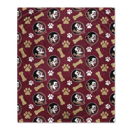 Front. Pegasus - Florida State Seminoles 40" x 50" Lightweight Bones Flannel Fleece Pet Blanket - Maroon.
