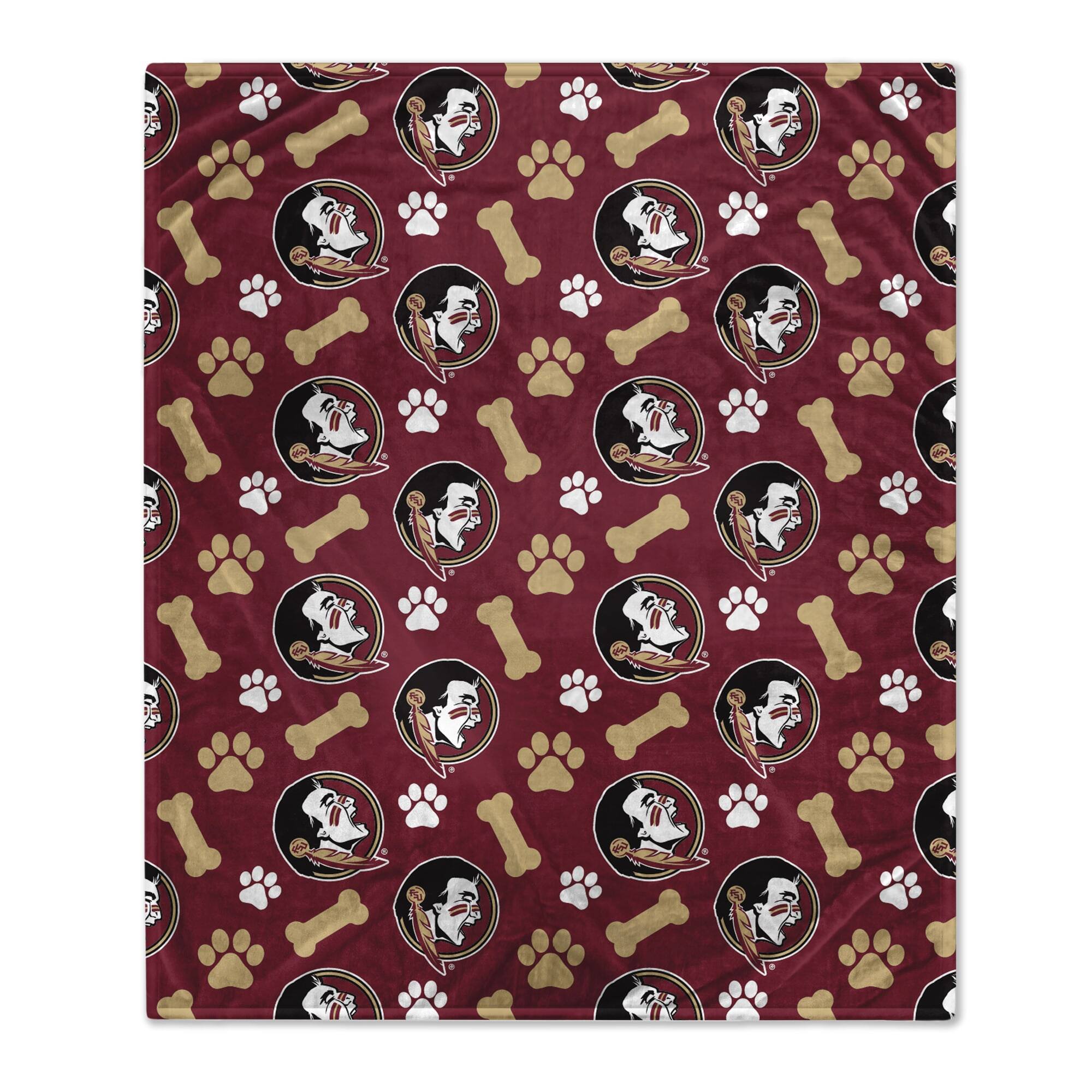 Front. Pegasus - Florida State Seminoles 40" x 50" Lightweight Bones Flannel Fleece Pet Blanket - Maroon.