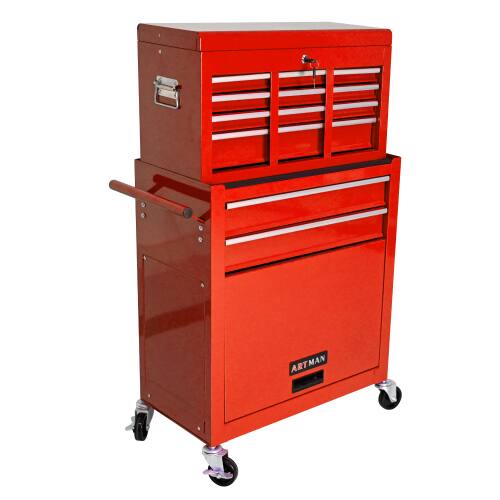 Left. LOVMOR - High Capacity Rolling Tool Chest with Wheels and Drawers 8 Drawer Tool Storage Cabinet.