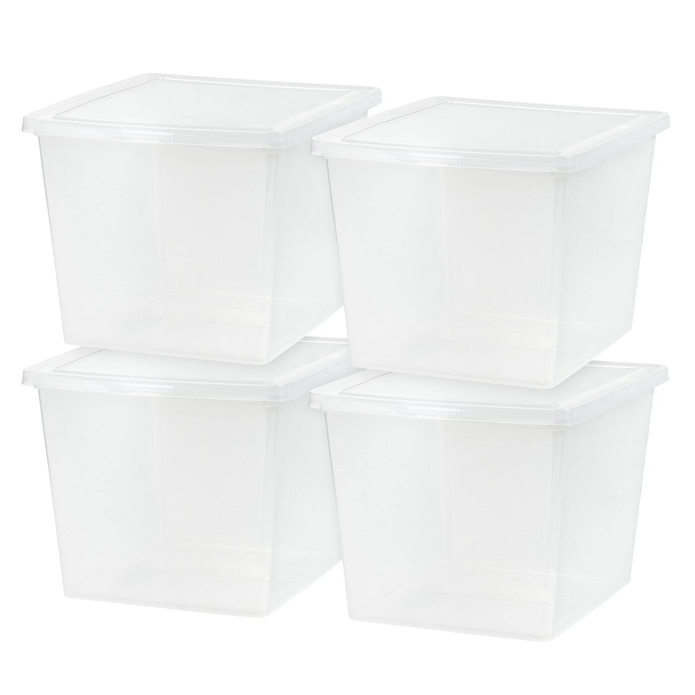 IRIS USA Plastic Storage Bin Tote Organizing Container with Latching ...