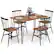 Front. Costway - 5 PCS Dining Table Set for 4 Rectangular Kitchen Table & 4 Chairs w/ Metal Frame - Walnut, Black and Brown.