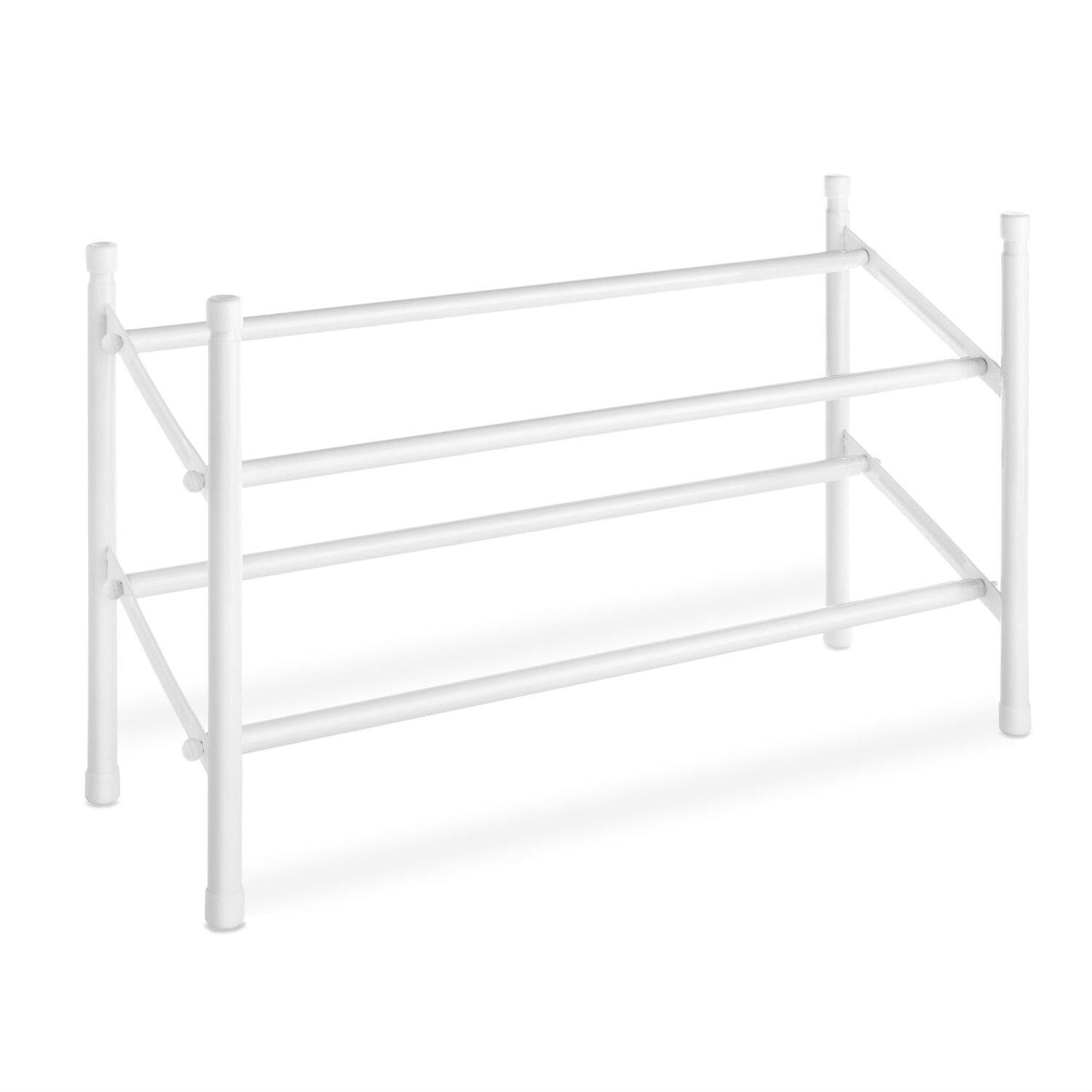 Hivvago - 2-Tier Stackable Shoe Rack Organizer Storage Shelves - White