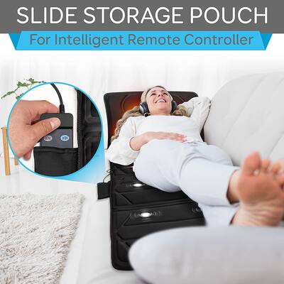 Pursonic Luxury Massage Mat with Soothing Heat - Black Pursonic Luxury Massage Mat with Soothing Heat - Black