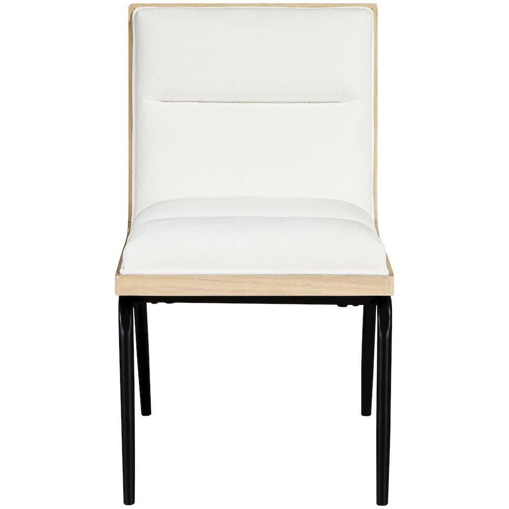 Alt View 2. Meridian Furniture - Viceroy Cream Fabric Upholstered Dining Chair, Set of 2 - Black.