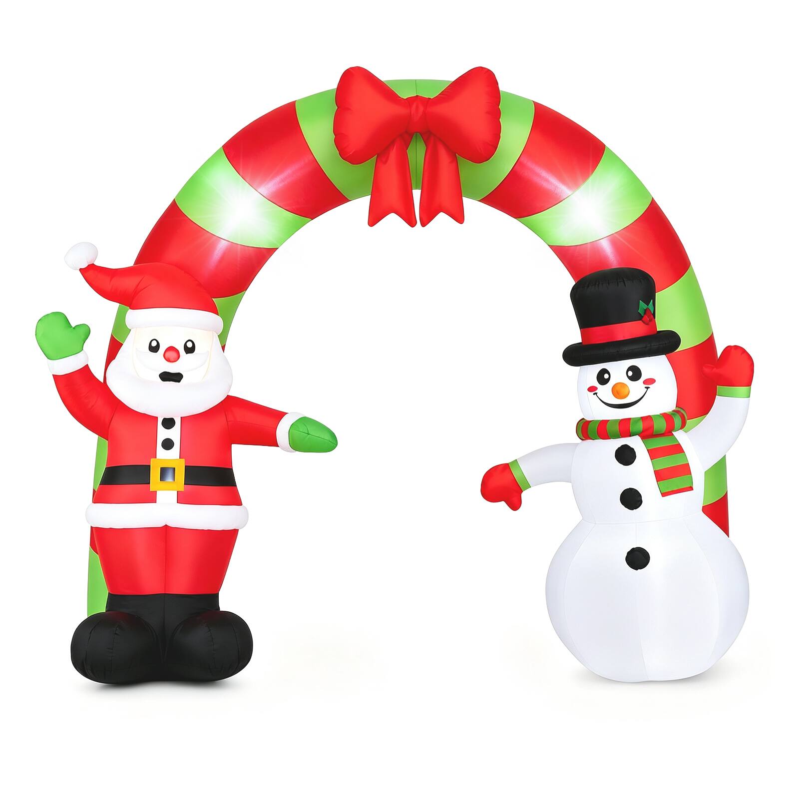 Front. Costway - Costway 10 FT Christmas Inflatable Archway Outdoor Decoration with Lovely Santa Claus - Multicolor.
