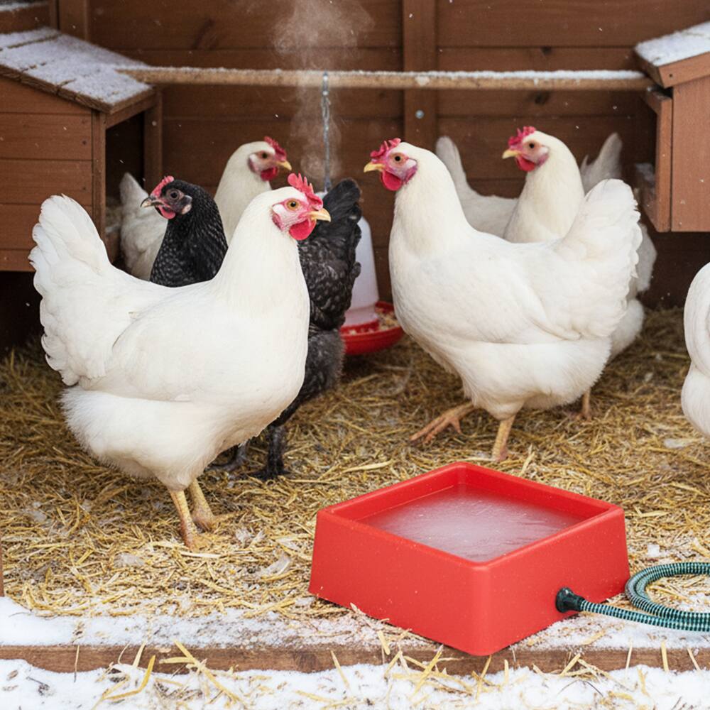 Alt View 10. Farm Innovators - Farm Innovators D-19 1.25 Gallon 60W Electric Heated Chicken Pet Water Bowl, Red - Red.