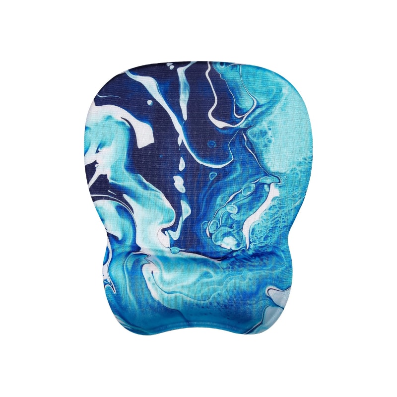 Front. Resource Ludis - Mouse Pad With Gel Wrist Support - Blue Waves.