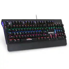 ENHANCE - Gaming Keyboard with Blue Mechanical Switches - Pathogen 2 - Black