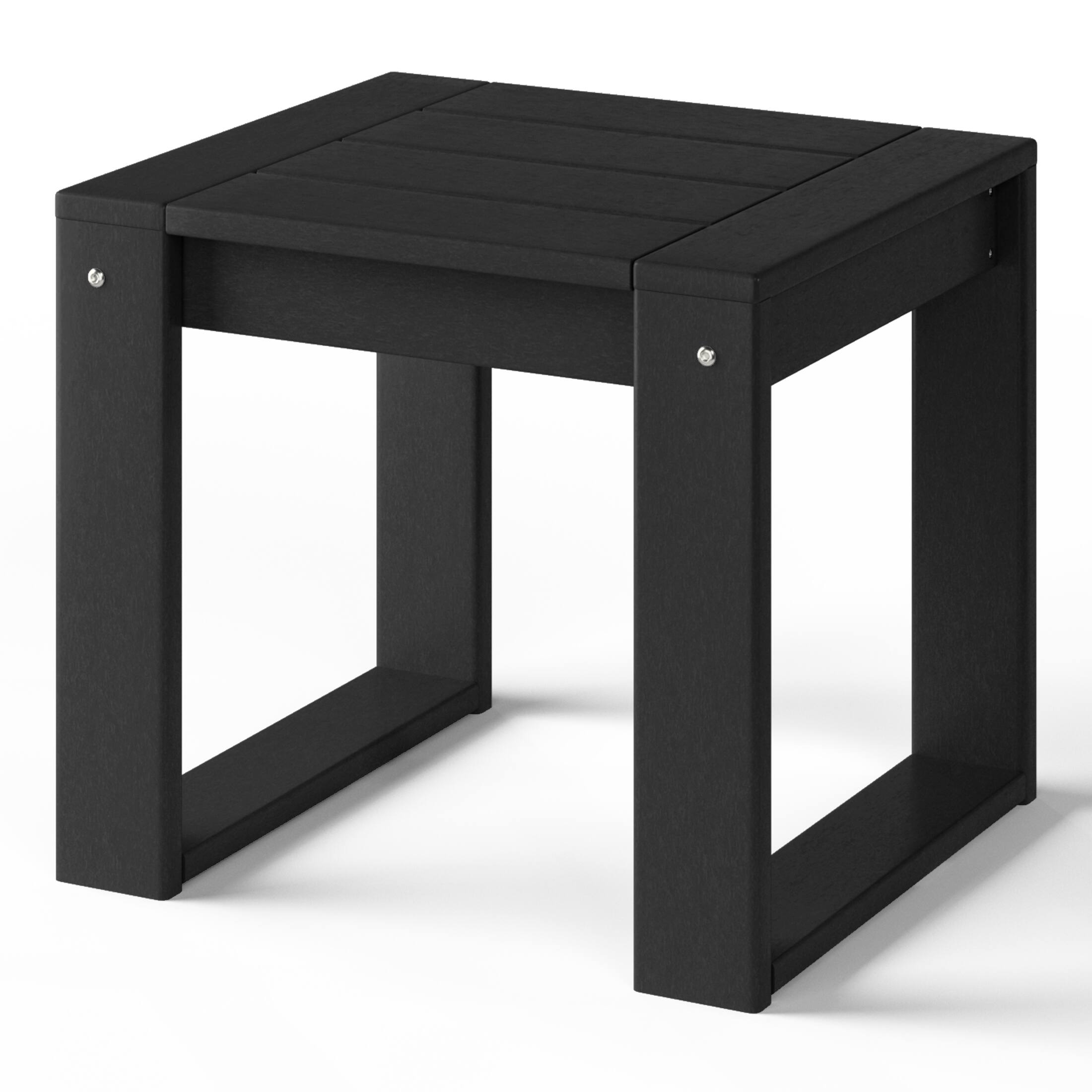 Alt View 1. WestinTrends - WestinTrends Montara Modern Outdoor HDPE Rectangle Patio Side Table - Black.
