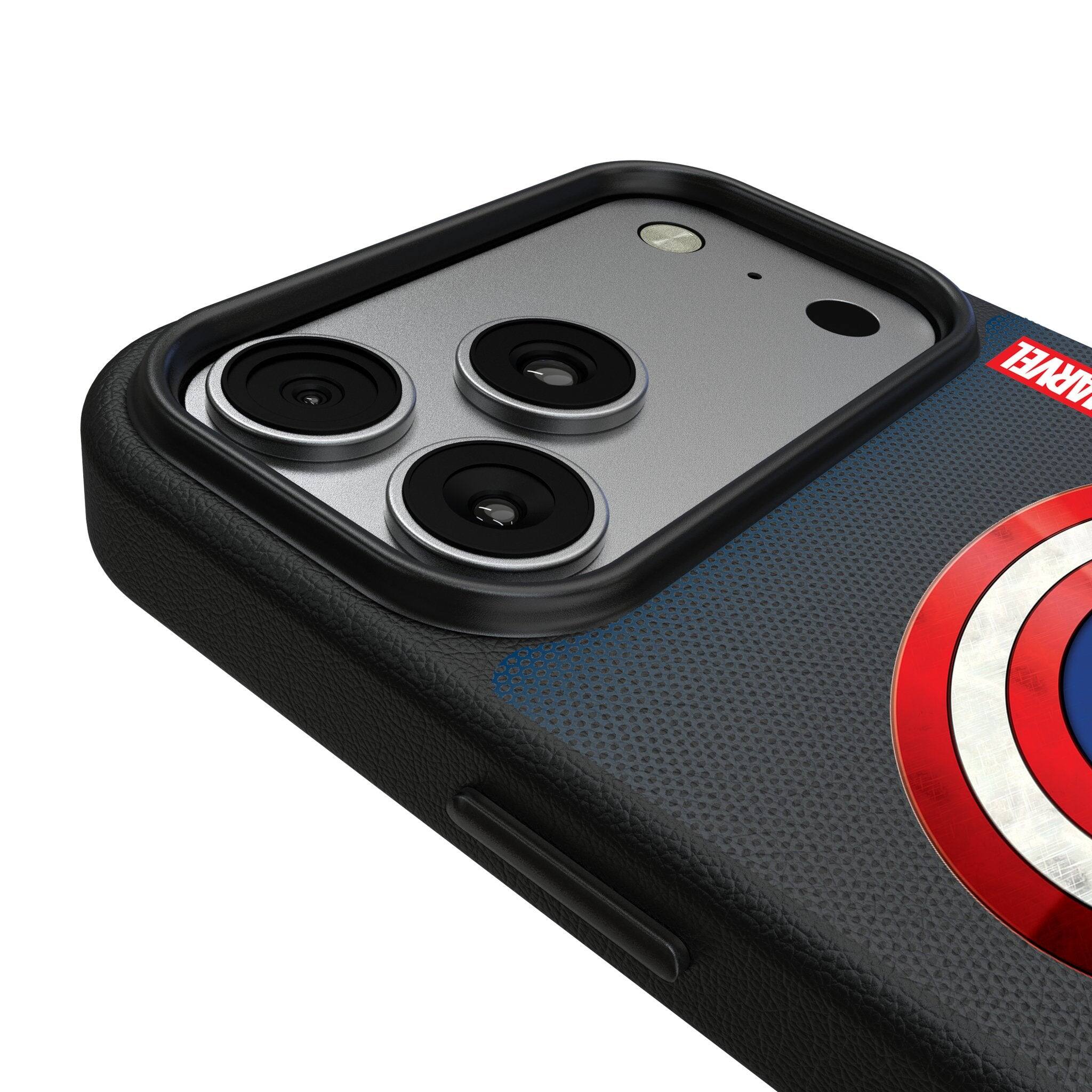 Left. Keyscaper - Marvel Grid MagSafe Compatible Phone Case - Apple iPhone 17 - Captain America.