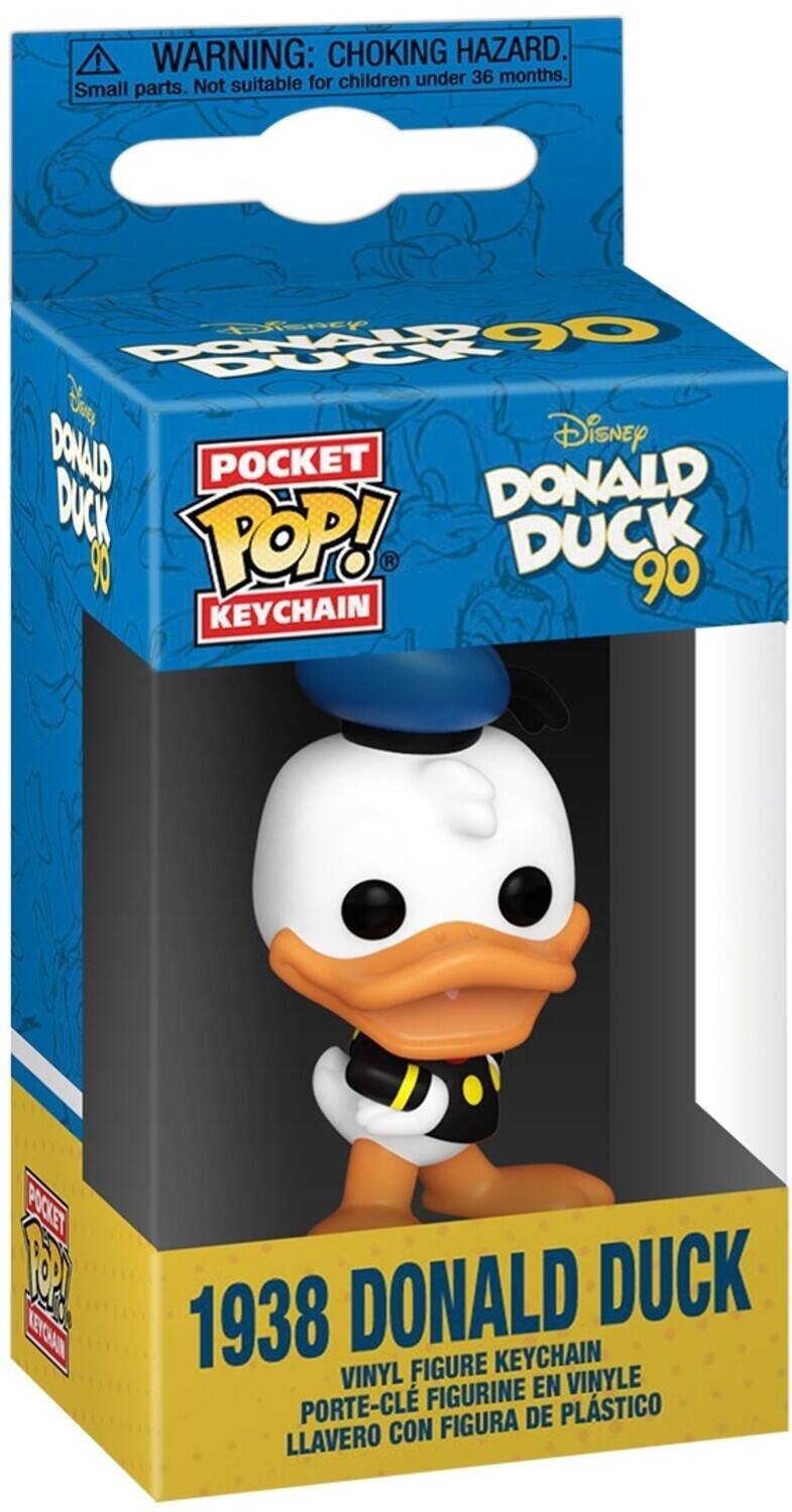 WARNING: CHOKING HAZARD. Small parts. Not suitable for children under 36 months. Disney Donald Duck 90 POCKET POP! KEYCHAIN 1938 DONALD DUCK VINYL FIGURE PORTE-CLÉ FIGURINE EN VINYLE LLAVERO CON FIGURA DE PLSTICO