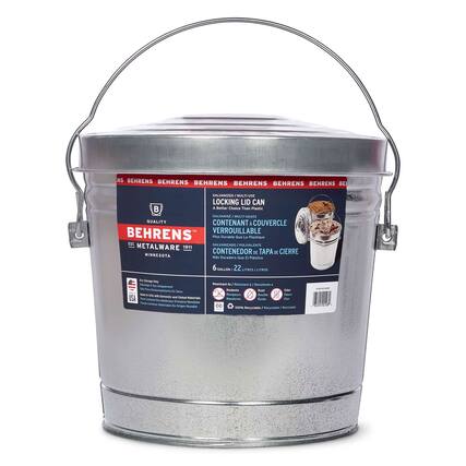 BEHRENS
EST. 1911
MINNESOTA
BEHRENS' QUALITY METALWARE
LOCKING LID CAN
GALVANIZED MULTI-USE
A Better Choice Than Plastic
CONTENANT & COUVERCLE
GALVANISÉ MULTI-USAGE
Plus Durable Que Le Plastique
CONTENEDOR DE TAPA DE CIERRE
GALVANIZADO POLIVALENTE
Más Duradero Que El Plástico
6 GALLON / 22 LITRES
Dry Storage Only
Made in USA with Domestic and Global Materials
Pure Copper - Made in the USA
Pure Copper - Fabricado en los Estados Unidos
Resistant to:
Rats / Rats
Mice / Souris
Rodents / Roedores
100% Recyclable / Recyclable / Reciclable
BEHRENS
BEHRENS
BEHRENS
BEHRENS