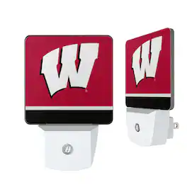 Keyscaper - Wisconsin Badgers Stripe Design Nightlight 2-Pack - Multicolor