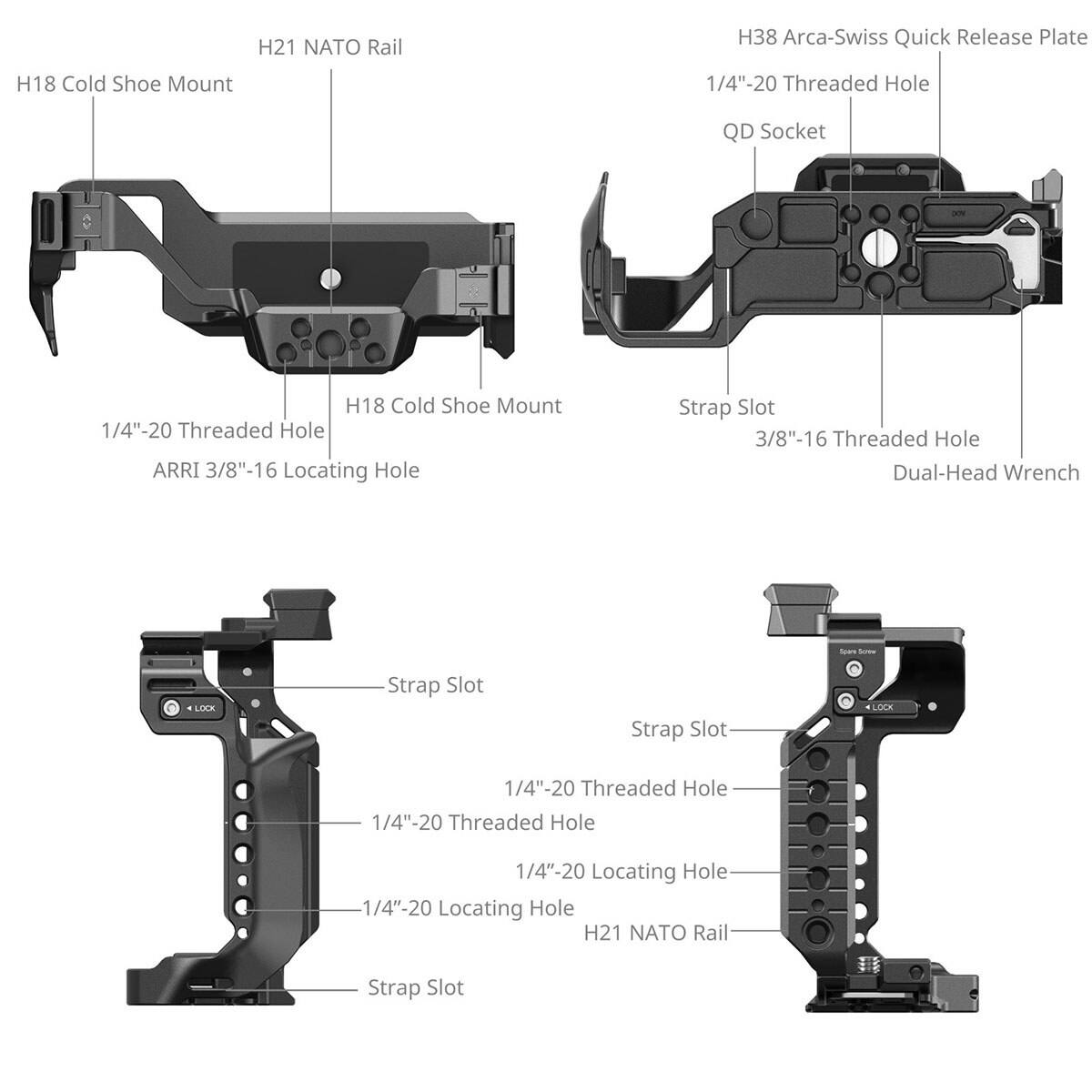 Smallrig Full Camera Cage for Panasonic LUMIX S1 II/S1 IIE/S1R II/S5 II ...