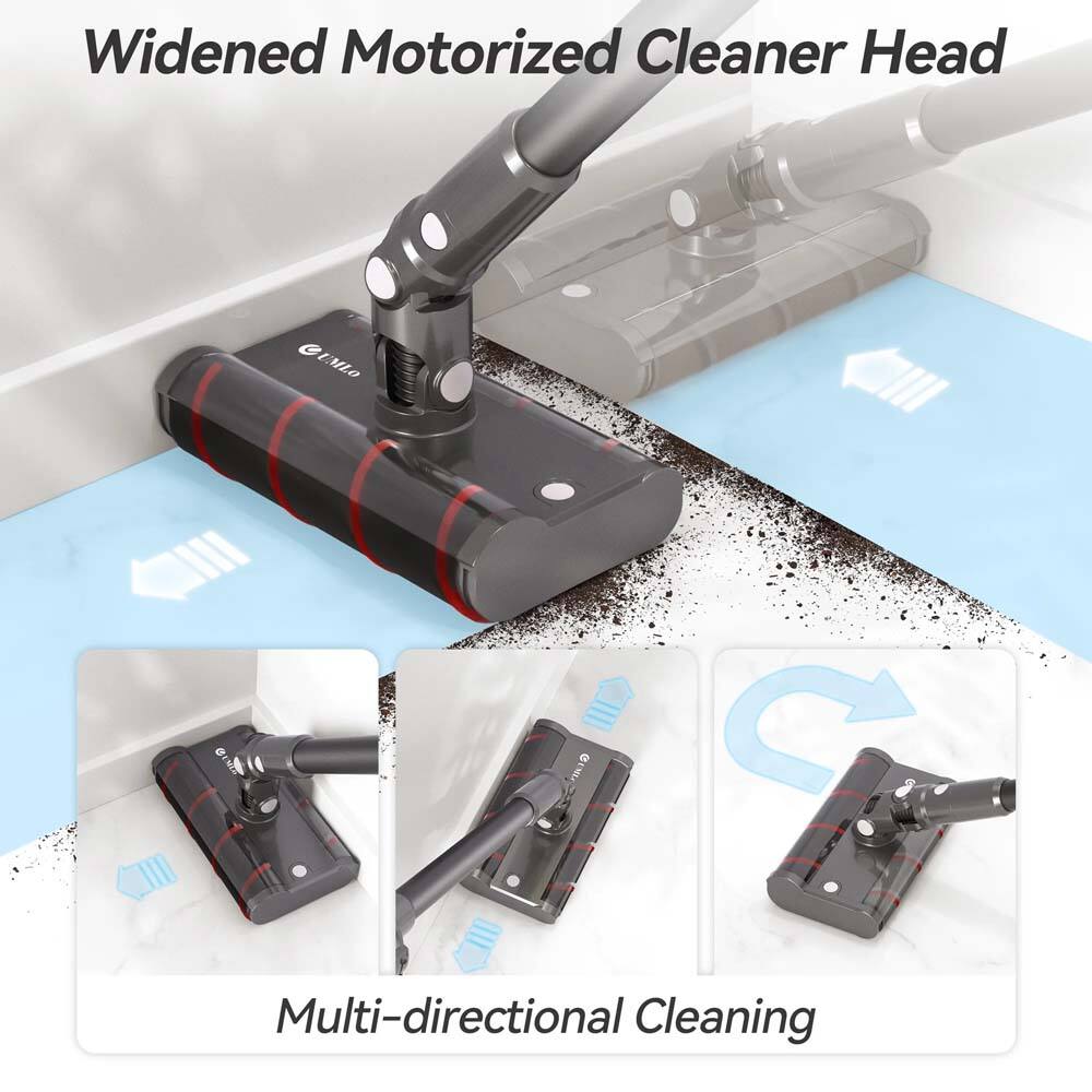 Widened Motorized Cleaner Head

Multi-directional Cleaning