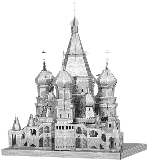 Metal Earth - Premium Series Saint Basil's Cathedral 3D Metal Model Kit Fascinations - Silver
