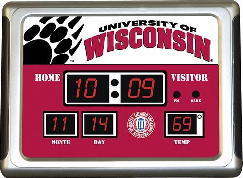 Front Standard. Team Sports America - Wisconsin Scoreboard Alarm Clock.