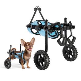 VEVOR - Dog Wheelchair for Back Legs, Adjustable 2 Wheels Pet Wheelchair, Lightweight Dog Cart with Shock-Absorbing Wheels - Black