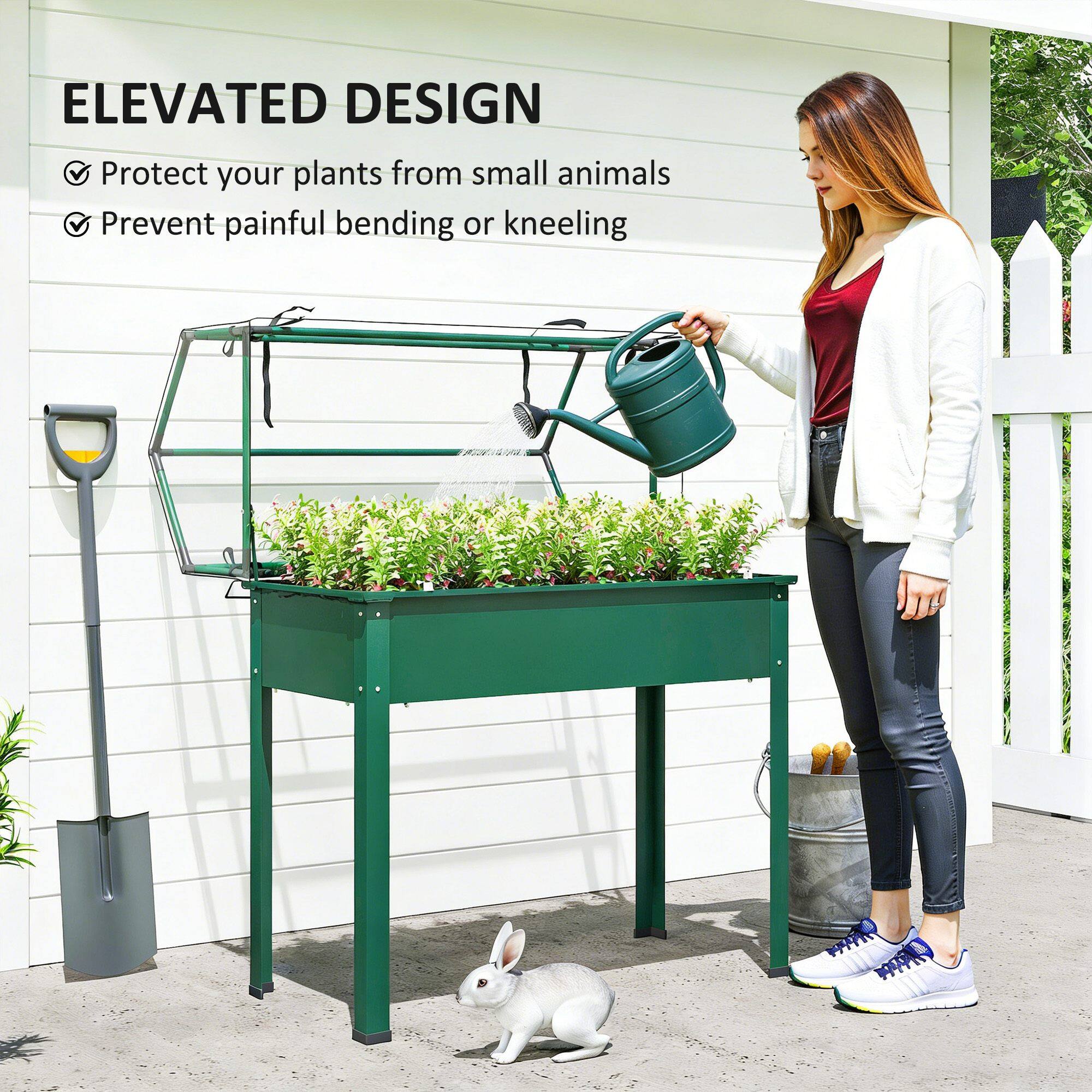 ELEVATED DESIGN  
- Protect your plants from small animals  
- Prevent painful bending or kneeling