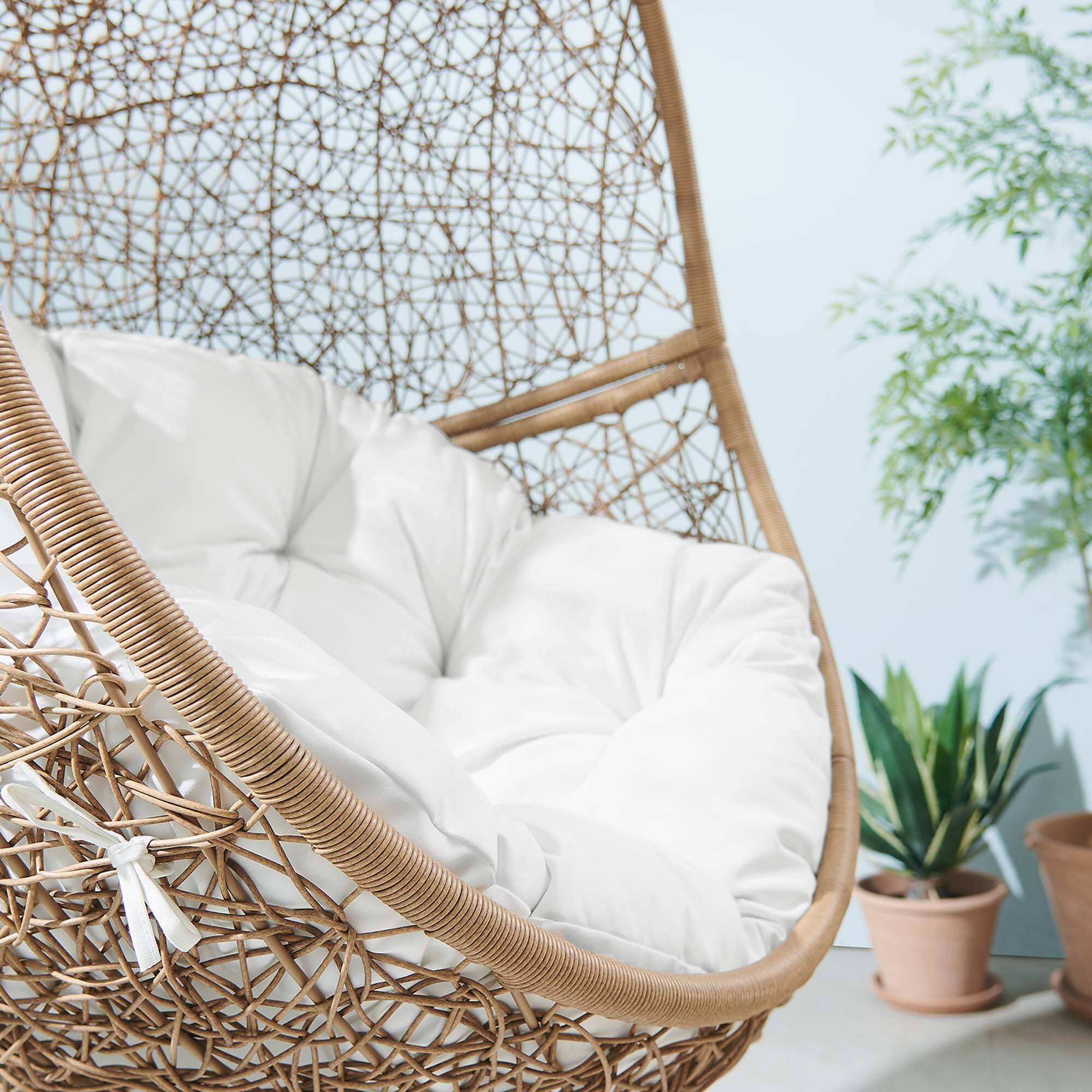 Alt View 2. Modway - Encase Outdoor Patio Rattan Swing Chair by Modway - Cappuccino White.