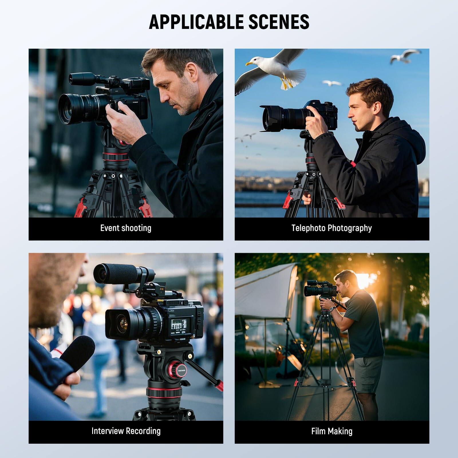 APPLICABLE SCENES

- Event shooting
- Telephoto Photography
- Interview Recording
- Film Making