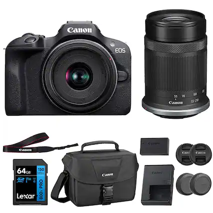 Canon RF-518-45mm LENS F4.5-6.3 IS CANON STM EOS
Canon 55-210
Canon 64GB 150 MB/s S V30 LU I 8 PRO Lexar
Canon EOS