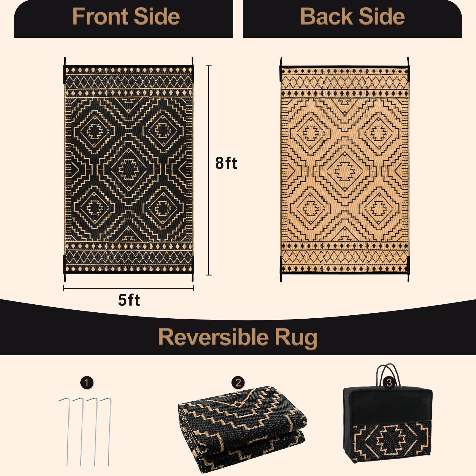 Front Side  
Back Side  
8ft  
5ft  
Reversible Rug  

1  
2  
3