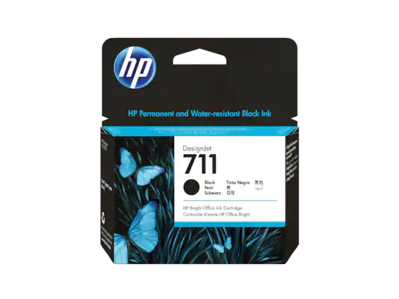 HP Permanent and Water-resistant Black Ink
DesignJet 711
Black / Noir / Schwarz / Tinta Negra / 黒色
HP Bright Office Ink Cartridge
Cartouche d'encre HP Office Bright