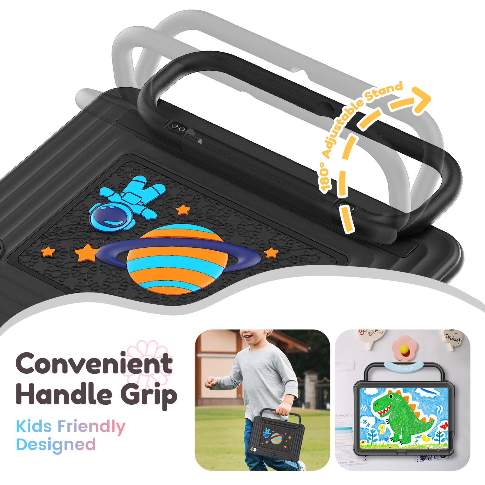 Convenient Handle Grip  
Kids Friendly Designed  
180° Adjustable Stand