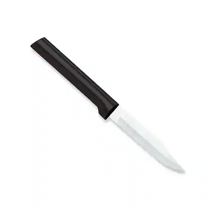 Front. Rada - Cutlery 3.25-Inch Regular Paring Knife, Black Handle - Black.
