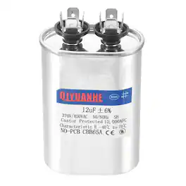 Unique Bargains - CBB65 12uF 370/450V Oval Run Start Capacitor for AC Motor Start HVAC Compressor Generator Air Condenser Heat Pump - Silver