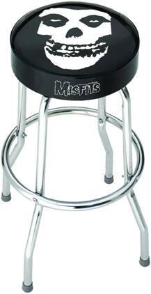 PopMarket - Misfits - Rocksax - Misfits - Fiend Rest in Peace Logo - Bar Stool With Swivel Seat (Black/Chrome) - Multicolor