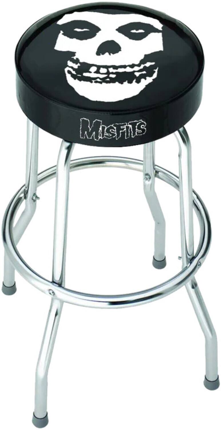 Front. PopMarket - Misfits - Rocksax - Misfits - Fiend Rest In Peace Logo - Bar Stool With Swivel Seat (Black/Chrome) - Multicolor.