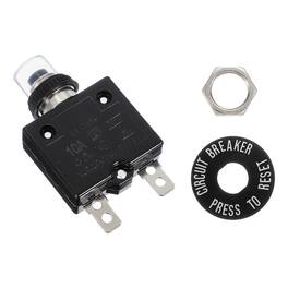 Unique Bargains - 10A Push Button Circuit Breaker, 125/250V AC,50V DC, Manual Reset Thermal Overload Protector with Waterproof Button Caps - Black
