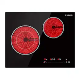 GASLAND - 21 inches Built-In Radiant Electric Cooktop with 2 Elements - Black