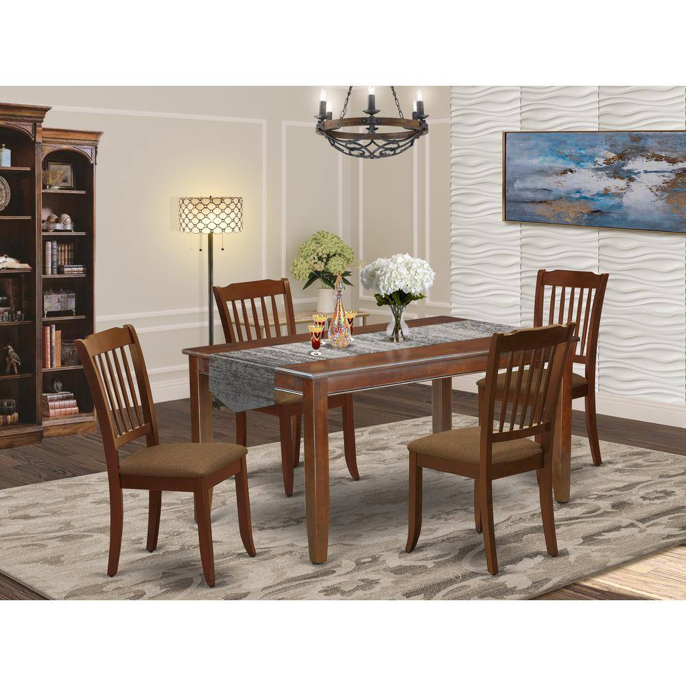 Left. East West Furniture - Dining Room Set Mahogany - Brown.