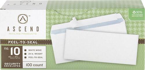 Front Standard. Ascend - #10 Regular Envelopes (100-Pack).