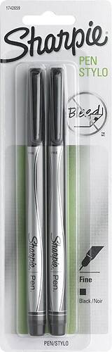 Front Standard. Sharpie - Fine Point Pens (2-Pack) - Black.