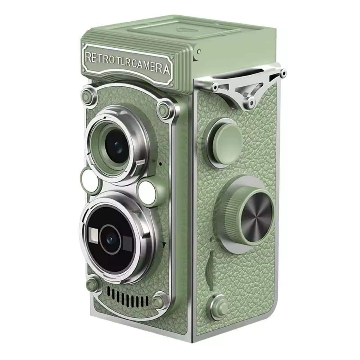 Aries - RetroSnap Mini 1080P Digital Camera - Vintage Twin-Lens Style (Green)