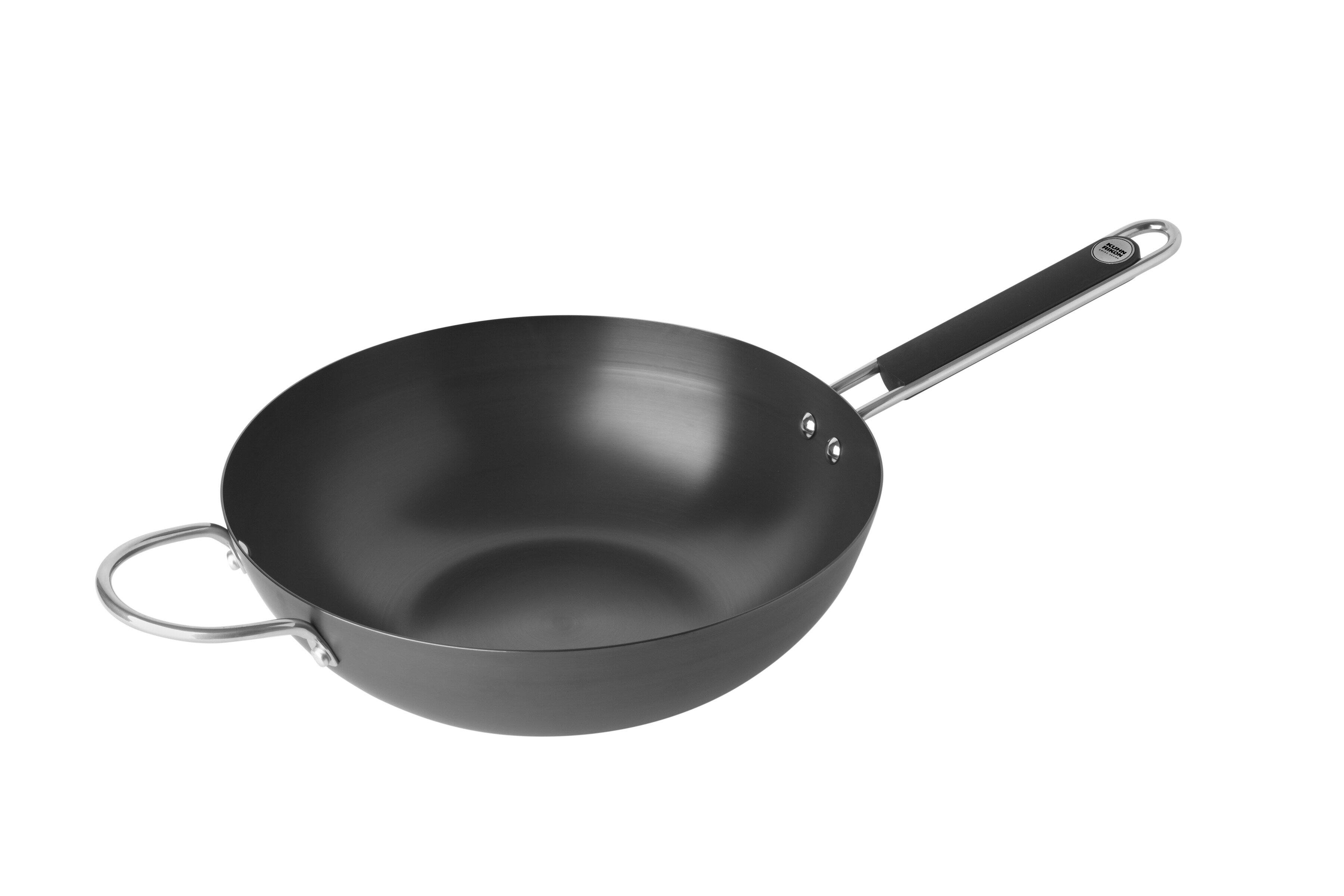 Front. Kuhn Rikon - Essential Covered Wok Skillet 12.6-Inch with Lid, 5 qt - Black.